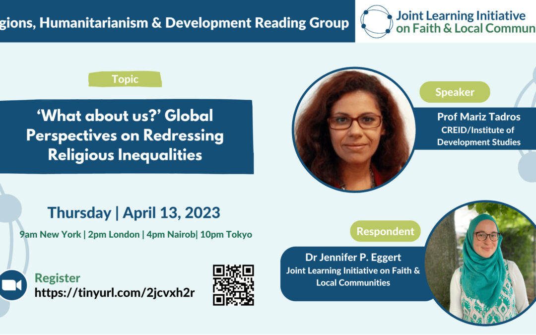 Religions, Humanitarianism, and Development Research Reading Group – April 13, 2023