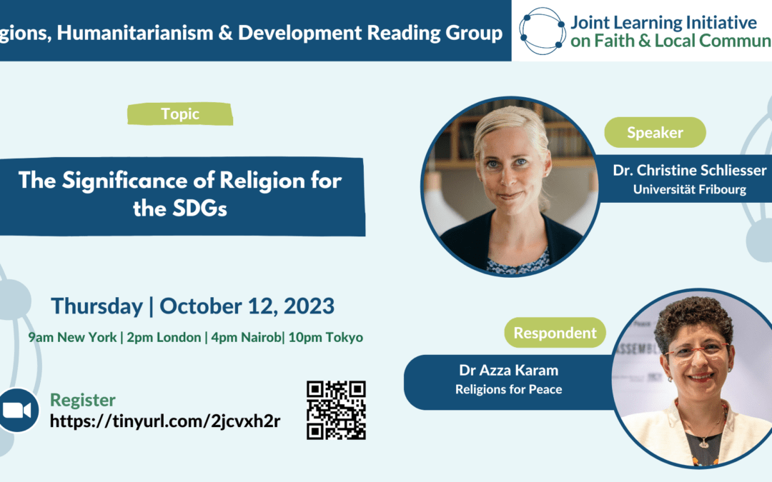 Religions, Humanitarianism, and Development Research Reading Group – October 12, 2023
