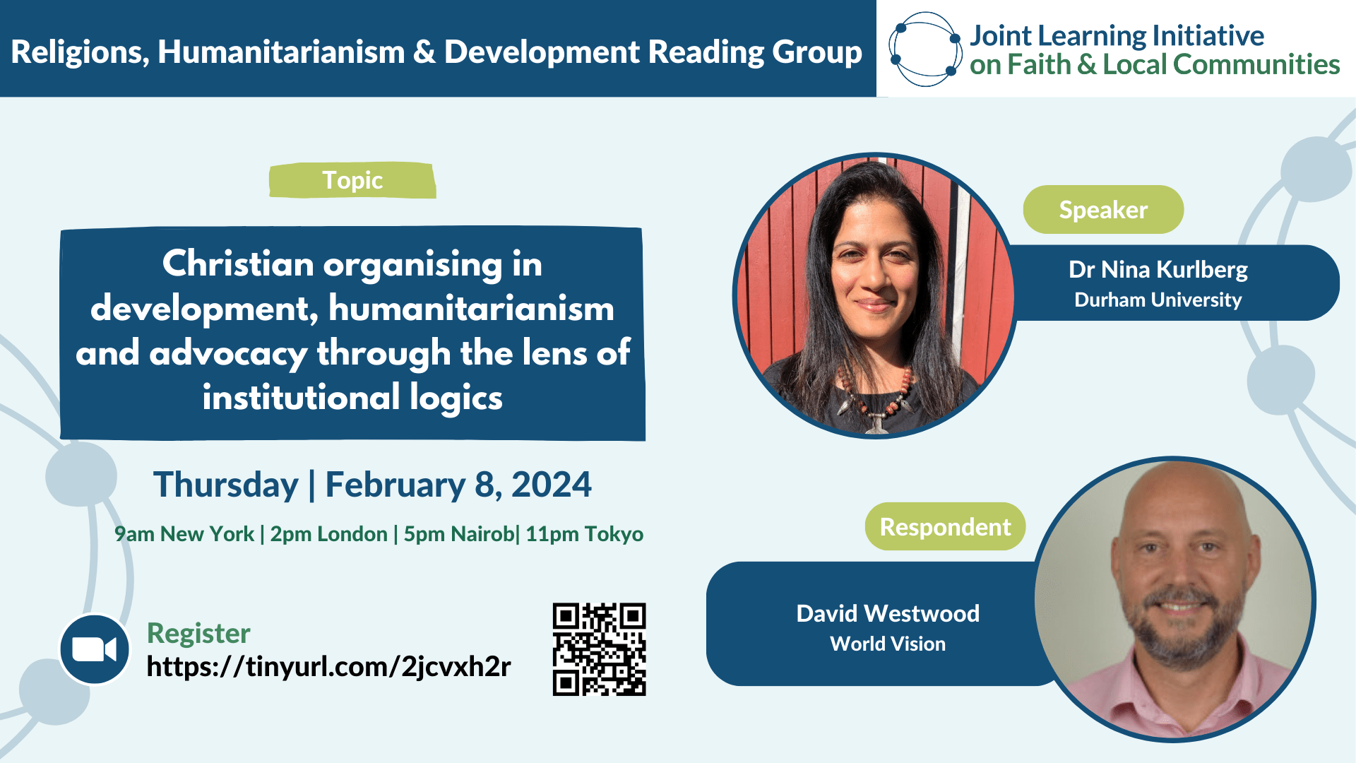 February 8 Religions, Humanitarianism & Development Reading Group: Christian organising in development, humanitarianism and advocacy through the lens of institutional logics