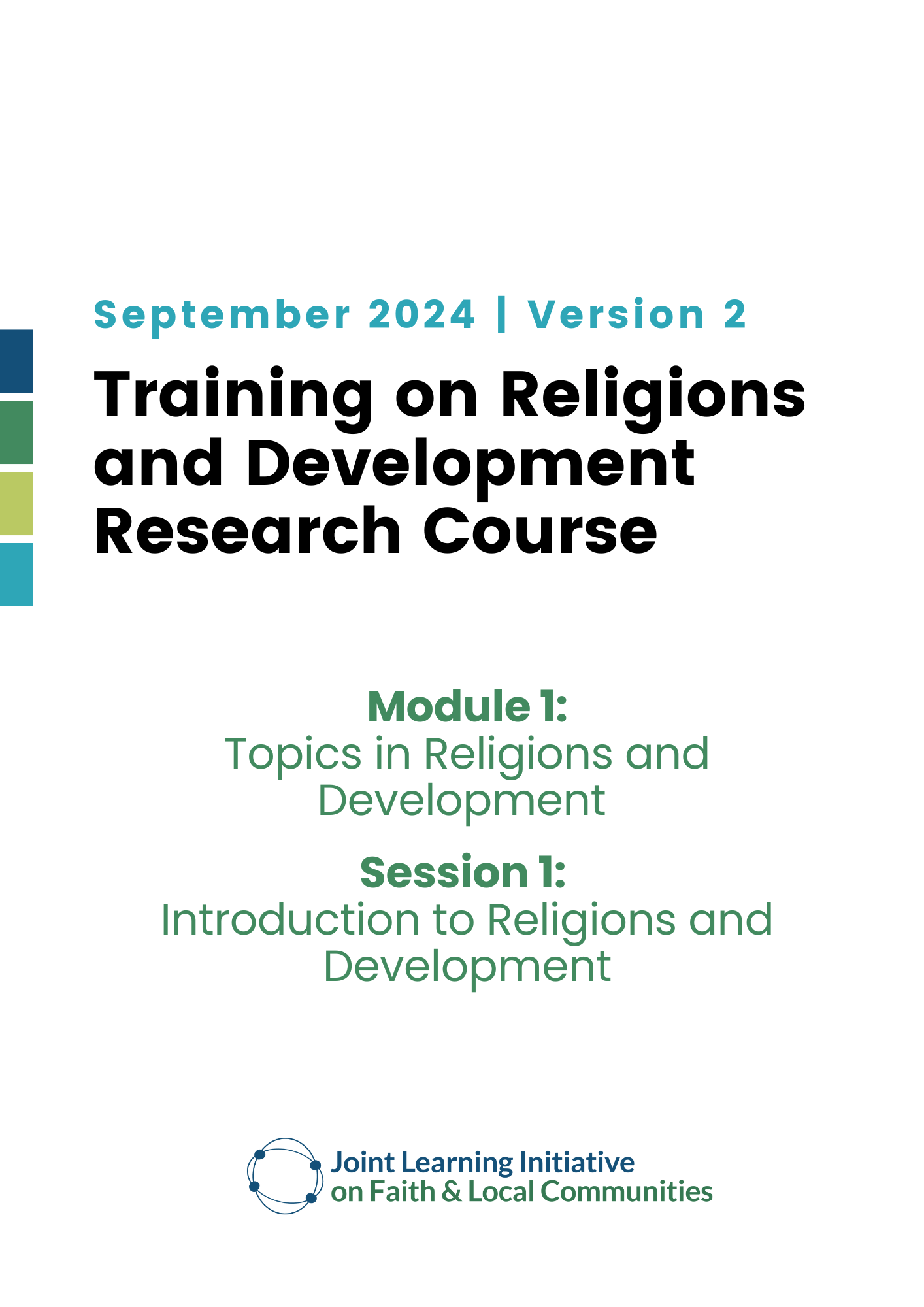 Session 1: Introduction to Religions and Development